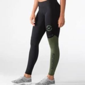 Virus Woman Compression Pant Medium Green Black
